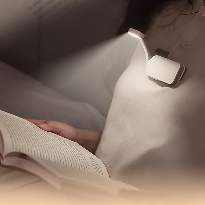 Portable LED Reading Lights, Eye Caring 3 Color Temperatures and Dimming Brightness Book Lights, Lightweight USB Rechargeable Clip-On Lamp for Book Lovers Night Reading (Black)