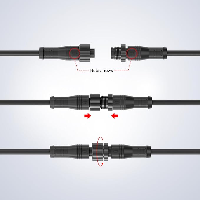 BTF-LIGHTING 4 Core 4 pin Small Size IP68 Y Shape 1 Male-Divided-3 Female Splitter Connctor Black Plastics 20AWG 15mm Metal Metal Nut Support All 4 pin Small Size IP68 Connector