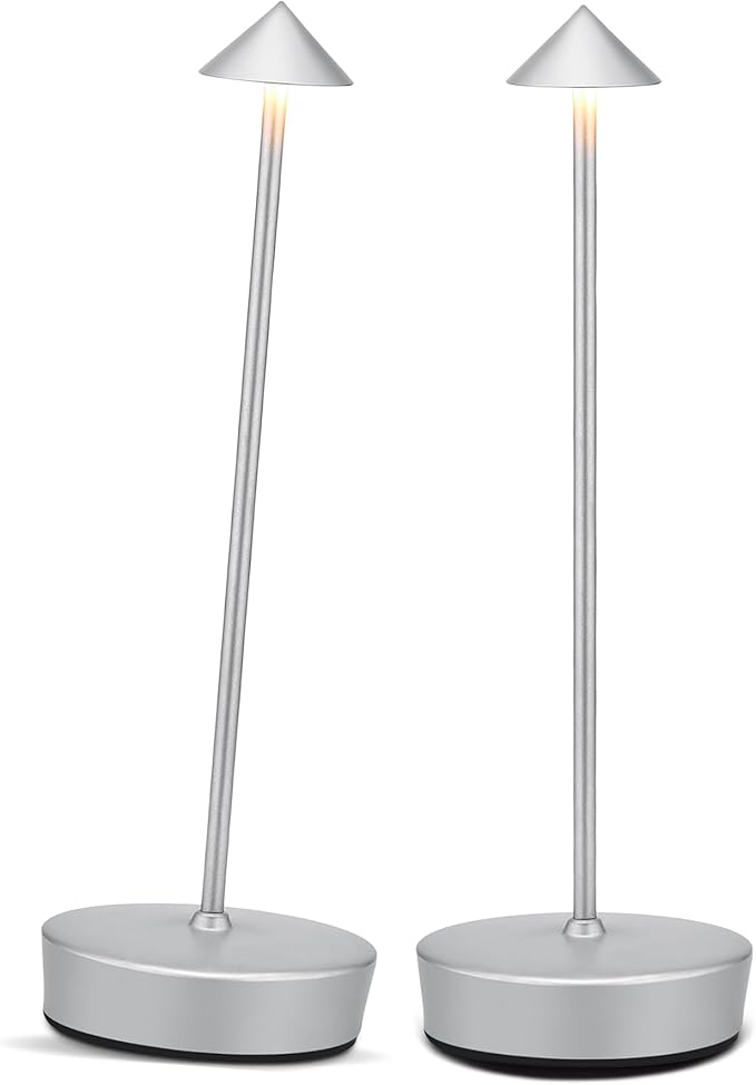 2Pack Cordless Table Desk Lamp with USB-A Output Port, 7000mAh Portable Led Table Light, Outdoor Waterproof Table Lamp for Dining Restaurant Patio Home, 3 Light Color Stepless Dimming