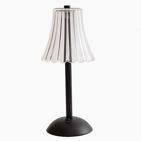 Cordless Table Lamps for Home,Table,Dining Room, Gold Rechargeable Lamps, USB Charge 12'' Tall LED Brass Portable Outdoor Indoor Table Lamp with Built-in Dimmer (Black-White)