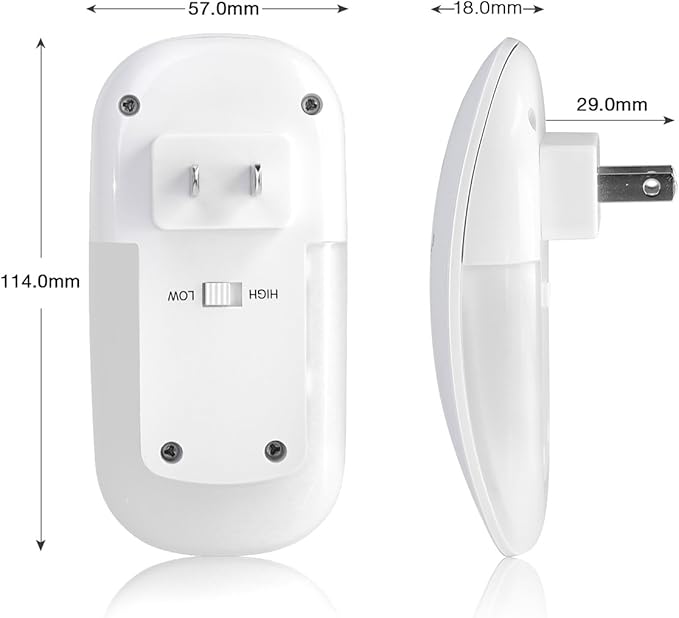 Sensky [2 Pack Plug in Night Light with Auto Dusk to Dawn Sensor, Brightness Adjustable, Dimmable Night Light for Bathroom, Kitchen, Hallway, Stairs, Garages (with Front Light and Back Light)