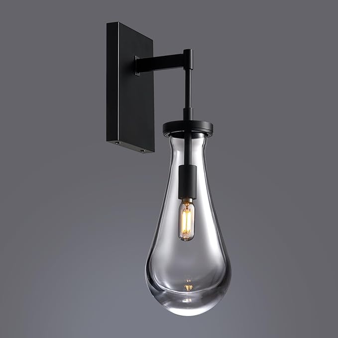 17" L Wall Sconces,Black Wall Lights Fixtures Bathroom Vanity Light Morden Wall Sconce Raindrop Wall Lamps for Living Room,Bedroom,Hallway,Stairs,Indoor