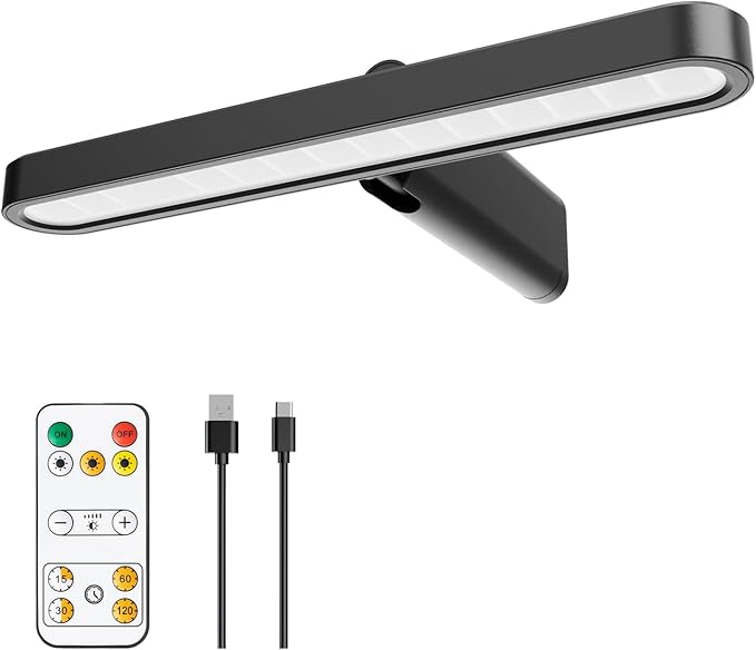 Battery Operated Wireless Picture Light，Rechargeable 10.24inch Mini Painting Display Light,Remote Control Wall Lights with Three Modes and Timing for Art Frame 1 Pack (1)