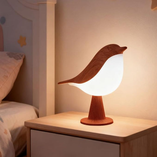 Bird Cordless Table Lamp, Small Cordless Bedside Lamp with 3 Color Temperature, Touch Sensor & Rechargeable Battery - Night Light for Kids, Bedroom, Bedside, Office, and Outdoor Use（Dark）