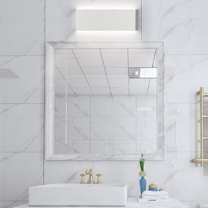 Aipsun 15.75in Matte White Modern Vanity Light Up and Down LED Vanity Light for Bathroom Wall Lighting Fixtures (Neutral White 4000K)