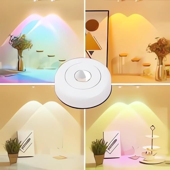 Sunset Visual Lamp Projector - Battery Powered, 2 Levels Brightness & Self-Adhesive LED Lights for Home, Bedroom, Party, Photography