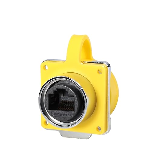 CNLINKO DH-24 RJ45 Connectors, 8P8C Dual Port Connector, Circular Connector for Network Connections, Panel Mount Receptacles Socket, IP68 Waterproof Connector, M24 Signal Connectors (RJ45 Set)