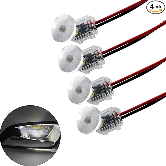 4pcs White Car Door Bowl Light Door Open Warning LED Night Safety Decoration Accessories for Handrail Lights Decorative Lamp 12V Signal indicator light