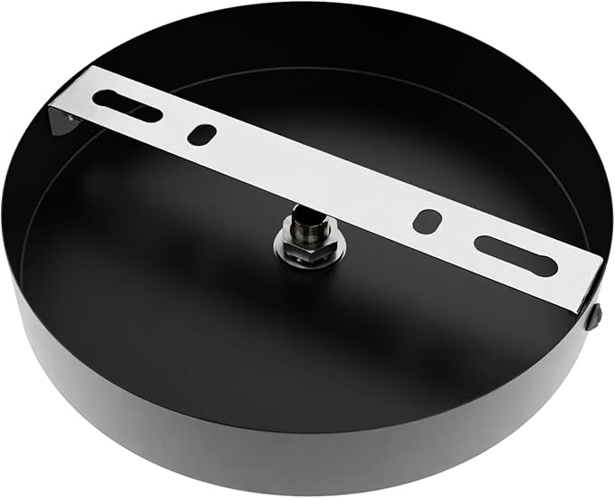 Arturesthome Industrial 5.9" Black Ceiling Canopy Kit,Single Hole Extra Depth and Width Ceiling Plate for Pendant Light or Chandelier