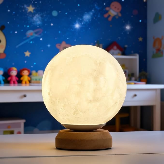 Moon Lamp , 3-Color Temperature Lamp,Bedroom Bedside Night Lights, Dimmable Led Lighting, Table Lamps for Living Room OfficeCreative Home Decor,Valentines Gift for Her Him Kids Women Men Birthday