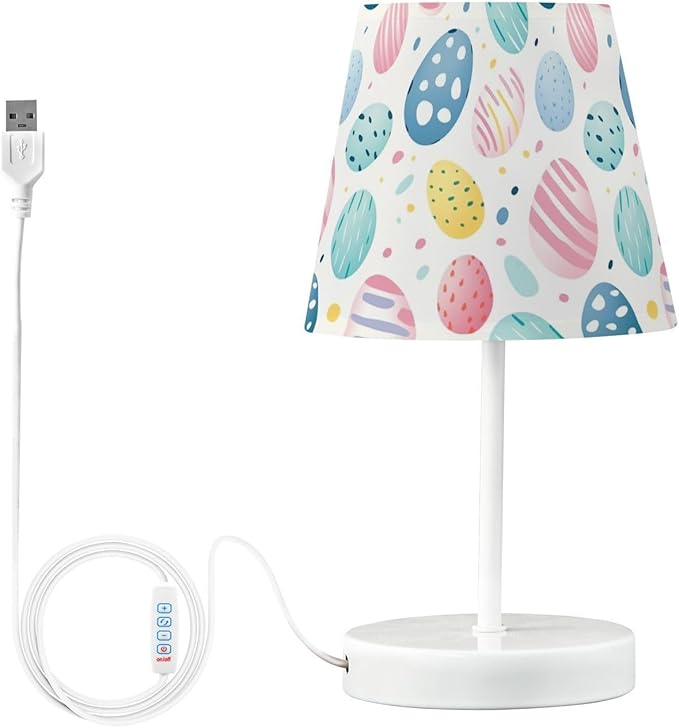 Easter Ege Table Lamp 3-Way Dimmable LED Bedside Lamps for Bedroom Living Room Office Desk LED Bulb Included