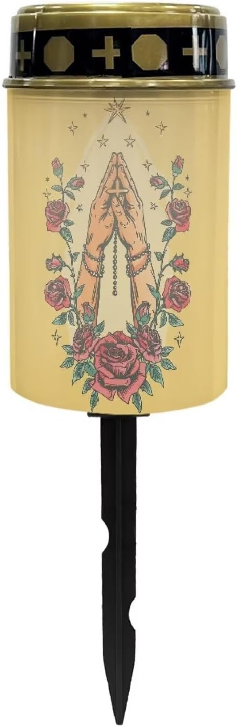 Light for Prayer Cemetery Solar Lights for Grave Cemetery Decor Candle Lamp Prayer Grave Solar Lights Garden Cemetery Decor Memorial Gift