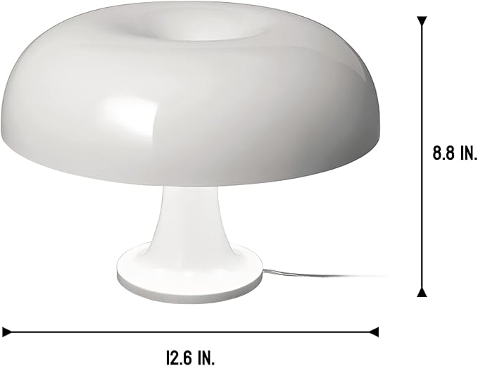 Lotus Atelier Retro Mushroom Lamp for Room Aesthetic Modern Lighting for Bedroom | Cool Retro Living Room Decor (White)
