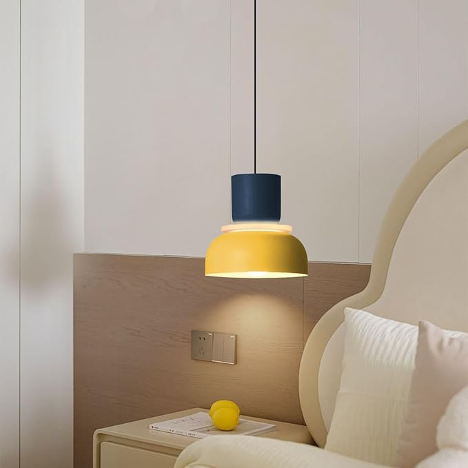 Modern Industrial Pendant Light Macaron Color Barn Style Mid century Hanging Light Fixture with Aluminum Shade Chandelier Nordic Colorful Ceiling Pendant Lights for Dining Room Kitchen