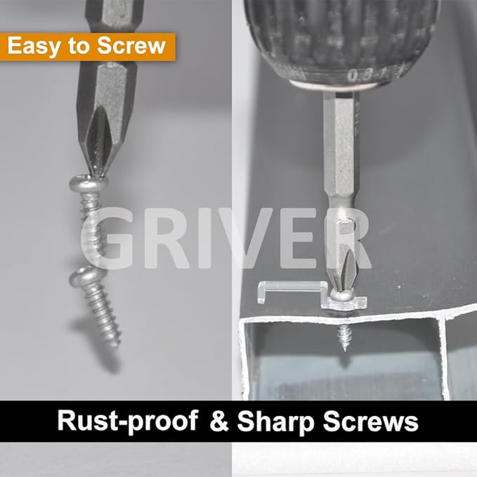 100 Pack Strip Light Mounting Brackets,Fixing Clips,One-Side Fixing,100 Screws Included (for 10mm Wide Non-Waterproof Strip Lights)