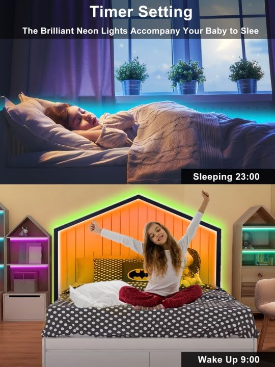 48ft RGB LED Neon Rope Lights with App, Remote Control, IP65 Waterproof Neon Light Strip Outdoor Indoor, DIY Design Flexible Led Strip Lights for Bedroom Essentials, Gaming Accessories