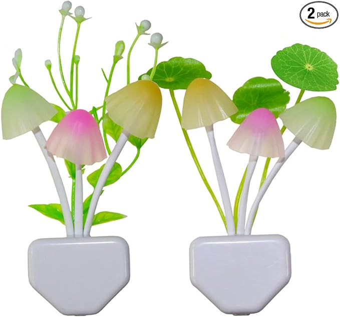 AUSAYE Plug in Night Light, Sensor Light Color Change Cute Mushroom Light LED Nightlights for Kids, Adults, Bedroom, Bathroom,Hallway, Stairs, Kitchen