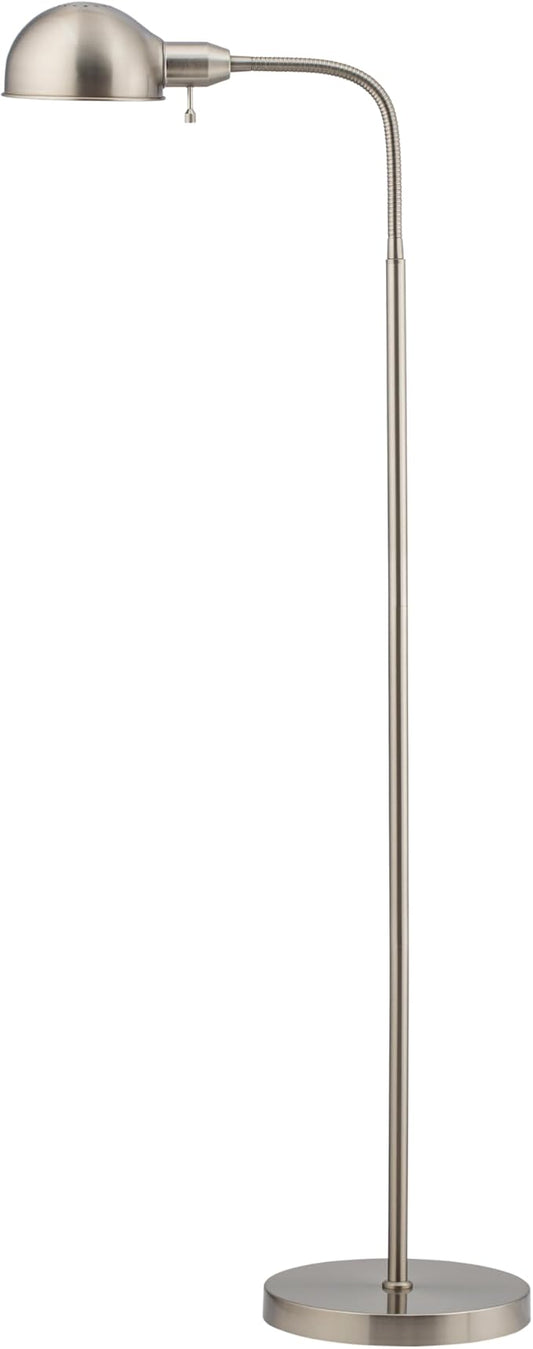 O'Bright Nova - Adjustable Floor Lamp with Flexible Gooseneck and Rotatable Shade, E26 Socket, 10-Inch Base - Ideal for Reading, Bedside, Living Room, Brushed Nickel