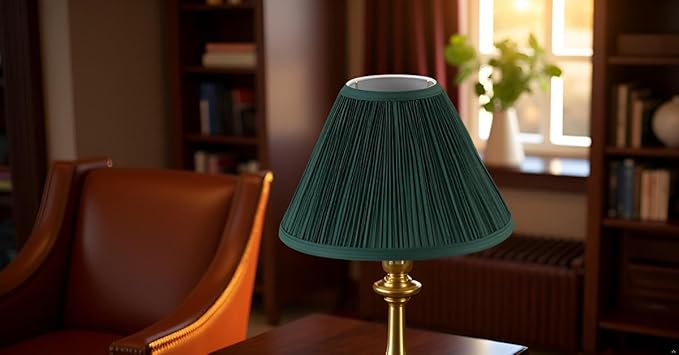 Aspen Creative 59173, Empire Uno Lamp Shade, Phthalo Green, 4" Top x 10" Bottom x 7" Slant Height, Slip UNO 33mm