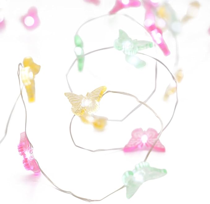 Easter Lights Butterfly Lamp for Girls Bedroom Battery Operated Fairy Lights with Remote Acrylic Butterfly Wall Decor Indoor Party Holiday Home Spring Easter Decorations