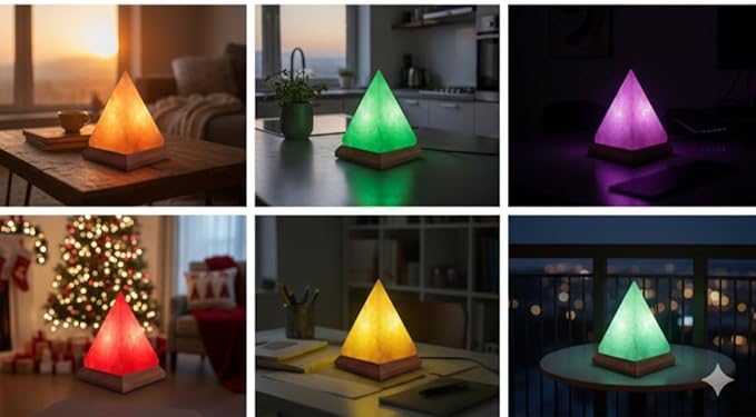 Himalayan Salt Lamp, USB Powered, Night Light Color Changing Lamp,Unique Gift Idea (Pyramidnew)