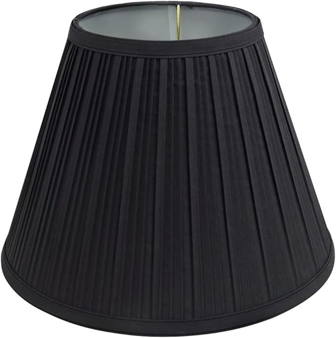 Aspen Creative 59102A Empire Uno Lamp Shade in Black, 5" Top x 10" Bottom x 8" Slant Height, Slip UNO 33mm