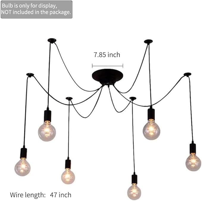 Spider Light Chandelier Spider Pendant Light Fixture Edison Chandelier 6 arms Vintage Industrial Steampunk Hanging Ceiling Multi DIY