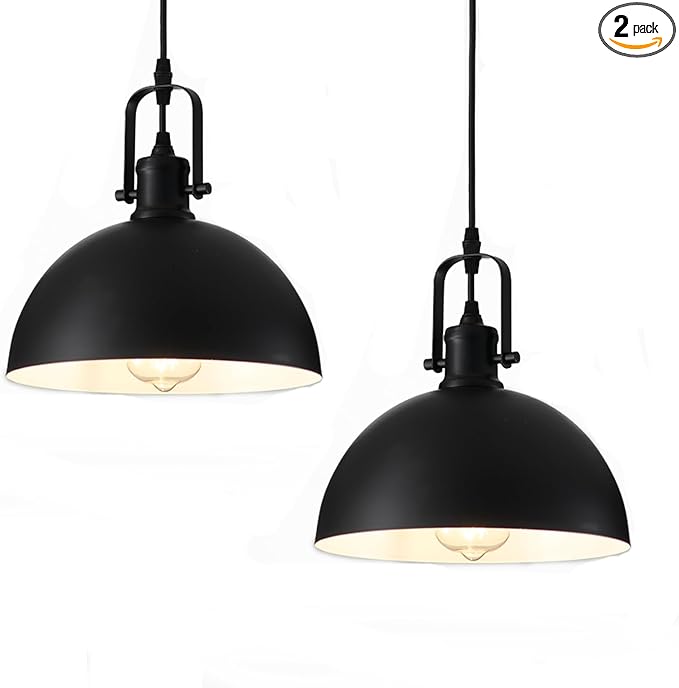 Kitchen Pendant Lighting Over Island, Matte Black Hanging Light Fixture, Pendant Lights for Dining Living Room Hallway