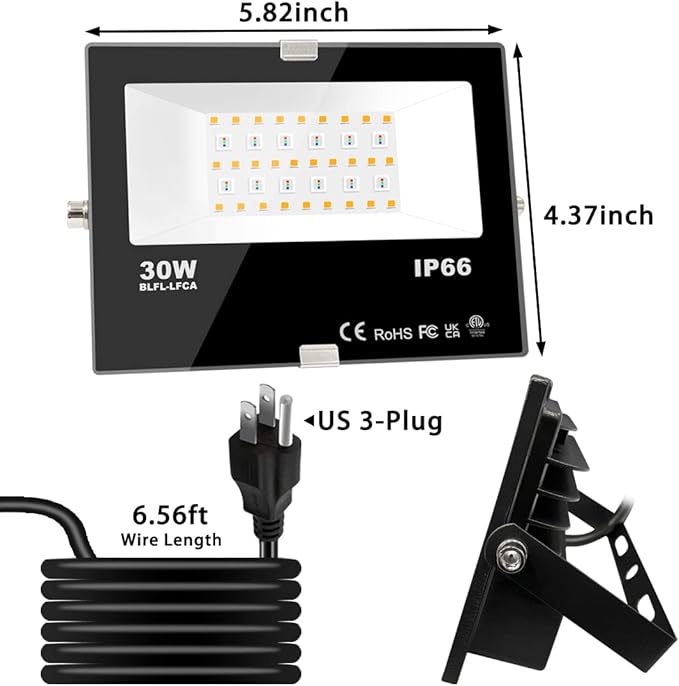 LED Flood Light Outdoor, 30W Equivalent 3000LM Smart RGB Landscape Lighting with APP Control, DIY Scenes - Timing - 5700K Daylight White -Color Changing Uplight, IP66 Waterproof US Plug MELPO(4 Pack)