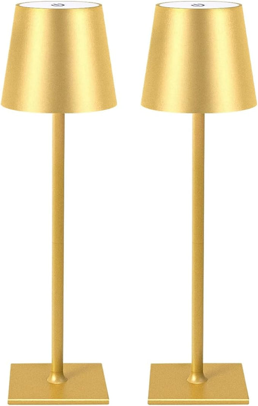 2 Pack Cordless Table Lamps, 3 Colors Stepless Dimming, 5000mAh Rechargeable Battery LED Desk Lamp for Bedroom/Couple Dinner/Desk/Cafe/Dining Room/Terrace