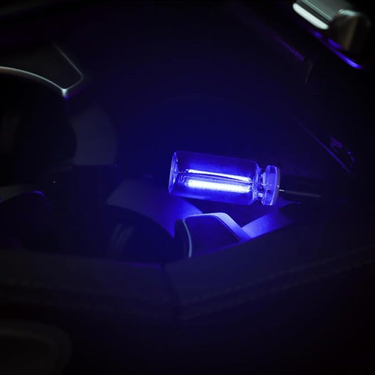 Car USB Night Light Bulb, Glass Bottle Light Touch Adjustable LED USB Lamp, Car Interior Ambient Light, for Camping, Holiday Decoration, Party, Bedroom,Plug and Play Blue