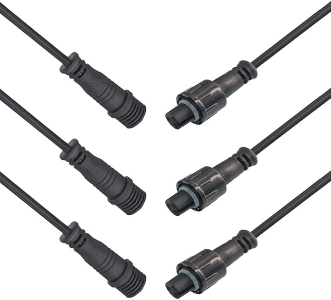 Waterproof Connector 3 Wire,22AWG 3Pin Male Female Plug LED Connector with IP68,30CM Extension Cable for Car,LED Strip Lights(3Pack)