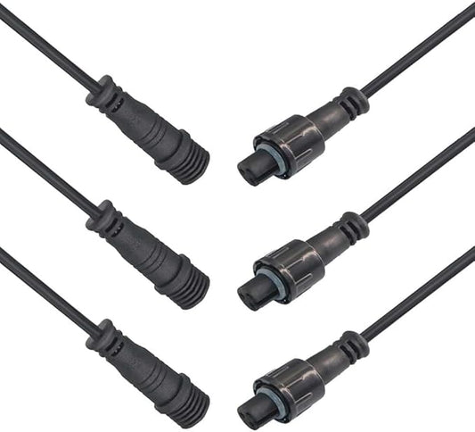 Waterproof Connector 3 Wire,22AWG 3Pin Male Female Plug LED Connector with IP68,30CM Extension Cable for Car,LED Strip Lights(3Pack)