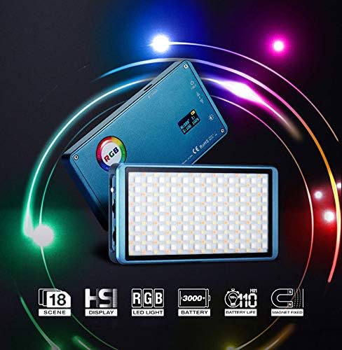 Falcon Eyes F7 12W RGB Led Video Light,Portable Photography Light with Honeycomb Grid and Softbox,CRI 97,2500K-9000K,Magnet Adsorption Function,Multiple Scenario Mode for Live Streaming Video