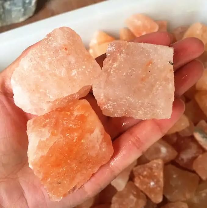 Zenkeeper 1 Lb Large Raw Himalayan Salt Crystal Rough Himalayan Quartz Natural Orange Salt Stone Crystal Stone Mineral Specimen Gemstone Healing Crystals and Stones