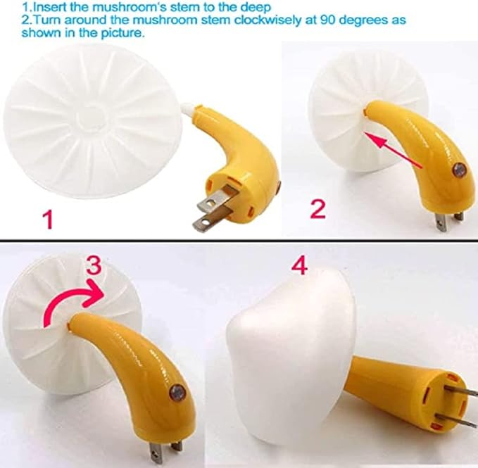 2 Pieces Sensor LED Mushroom Night Light Plug in Smart Lamp Mini Mushroom Night Lights LED Night Lamp Color Changing for Adults Kids (7-Color Lights Discoloration)
