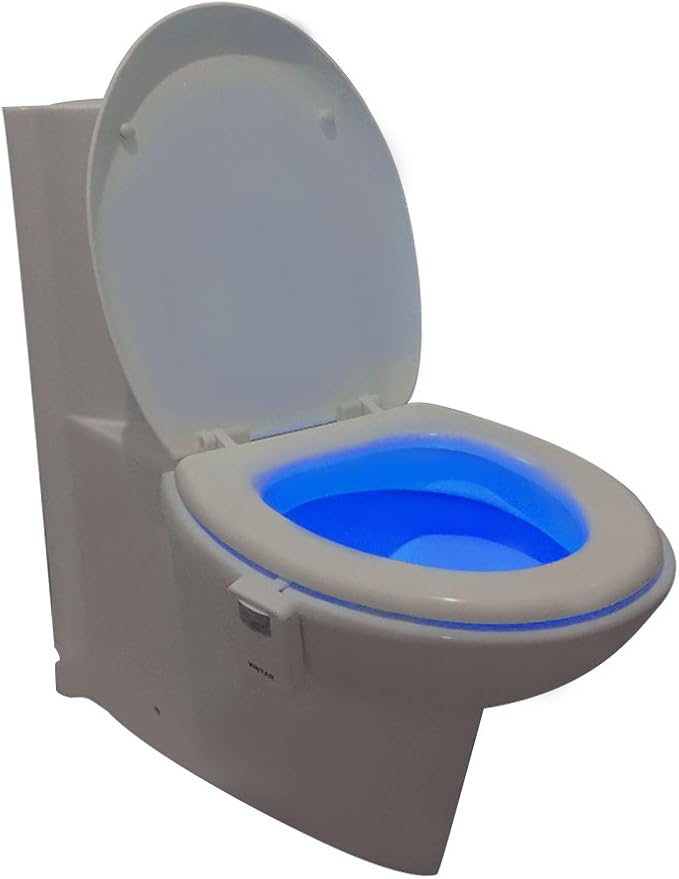VINTAR 2 Packs 16 Color Motion Sensor LED Toilet Night Light,Toilet Bowl Lights,Cool Gadgets,5 Stage Dimmer, Light Detection