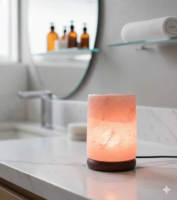 HL Himalayan Pink Salt USB Multi Colored lamp (Cylinder) | Calming Office & Home Decor