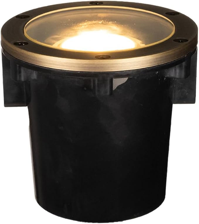 VOLT 12V 3-in-1 Waterproof IP68 Outdoor in-Grade Light with Brass Top (Bronze) for Low Voltage Landscape Lighting of Pathway, Garden, Column, Fountain or Pond