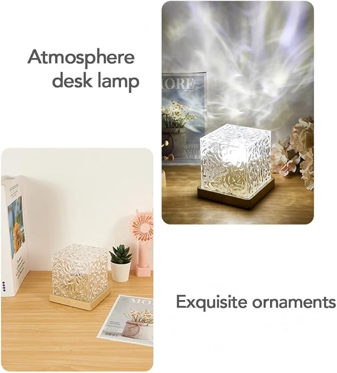 Northern Lights Ocean Wave Projector Light,16 Colors Gradual Rotating Water Cube Lamp,Underwater Projector Light with Remote Control for Kids Adults,Ocean Wave Night Light for Bedroom