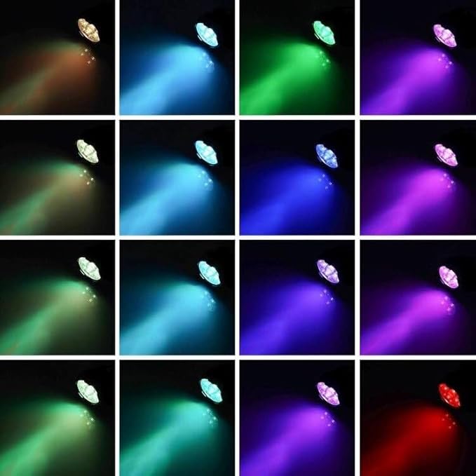 Pond Lights Outdoor Fountain Light Submersible Timer RGB Colored Underwater Waterproof Spotlights Dimmable Memory with Spiked Stand for Pond Fountain Waterfall Landscape (Set of 2)