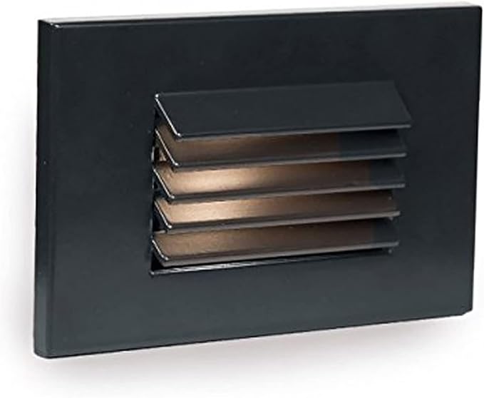 WAC Landscape Lighting, LED 12V Horizontal Louvered Indoor or Outdoor Step and Wall Light 3000K Warm Built-in LED in Black
