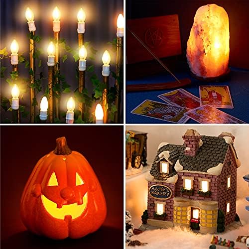 4 Pieces Accessory Cord with One LED Light Bulb Lamp Kit, 6Ft Christmas Village Lights Cord with On/Off Switch and Spare Fuse, Blow Mold Light for Christmas Houses Village, Holiday Craft Decorations