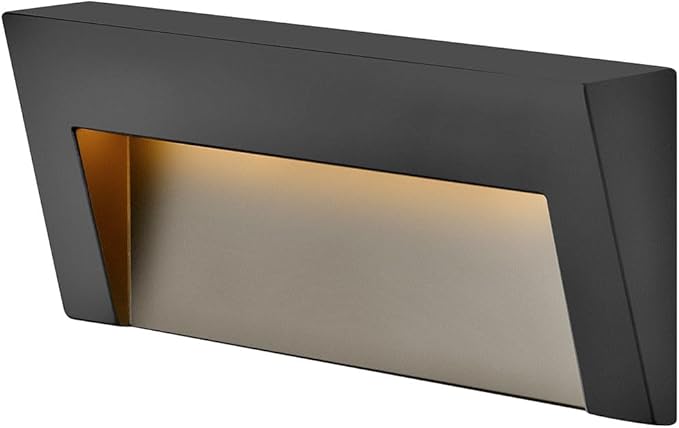Hinkley Landscape Lighting Taper Wide Horizontal 12v Deck Sconce - Aluminum, Low Voltage, Mounts Flush to Surface, Integrated LED, Wet Rated, Modern - Bronze Finish with Etched Glass Lens