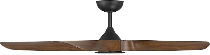 WAC Smart Fans Swirl Indoor and Outdoor 5-Blade Smart Home Ceiling Fan 54in Matte Black Distressed Koa CCT 2700-3000-4000-5000K LED Light Kit and Remote Control works with Alexa and iOS or Android App