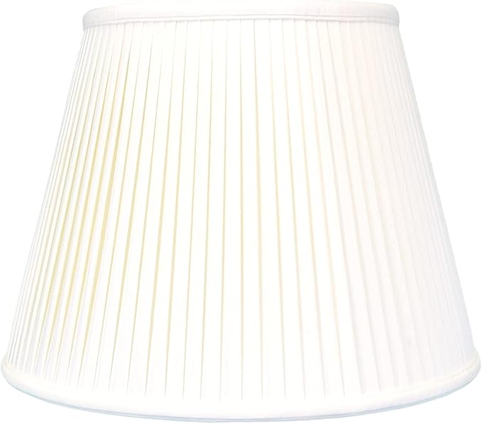 Royal Designs, Inc. Deep Empire Side Pleated Basic Lamp Shade, BS-729-12WH, 7.5 x 12 x 9.5 (Spider), White