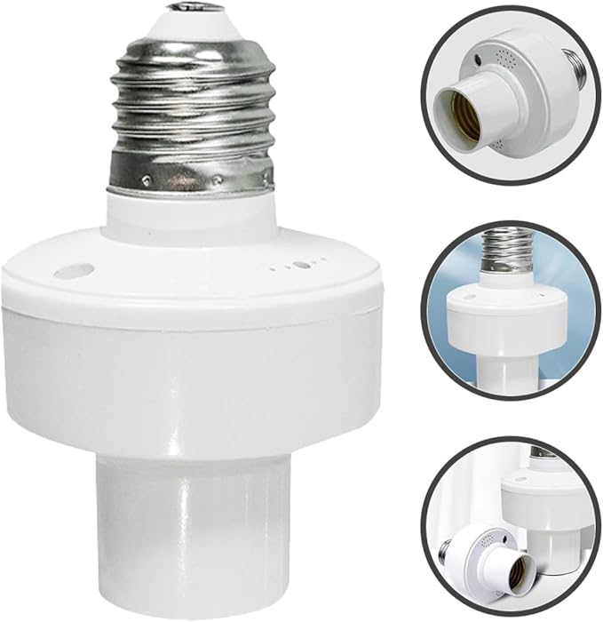 Voice Control Lamp Holder Socket for LED Incandescent Bulbs Offline Voice Activation No App Needed Compatible with Power Base Replacement for Home and Workshop Lighting