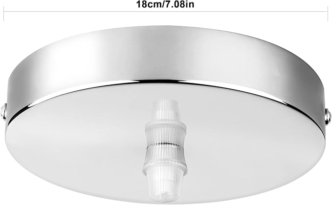 Arturesthome 7" Silver Ceiling Canopy Light Kit Rewind Single Hole with Hardware,Ceiling Plate for Pendant Lighting Chandelier, Screw Fixing on Both Sides