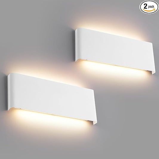 5 CCT (3000K-6500K) Adjustable Dimmable Wall Lamp 20W Modern White LED vanity light Up and Down Wall Lighting 15 Inch Indoor Wall Sconce for Bedroom Staircase Hallway Dressing Table 2 Pack