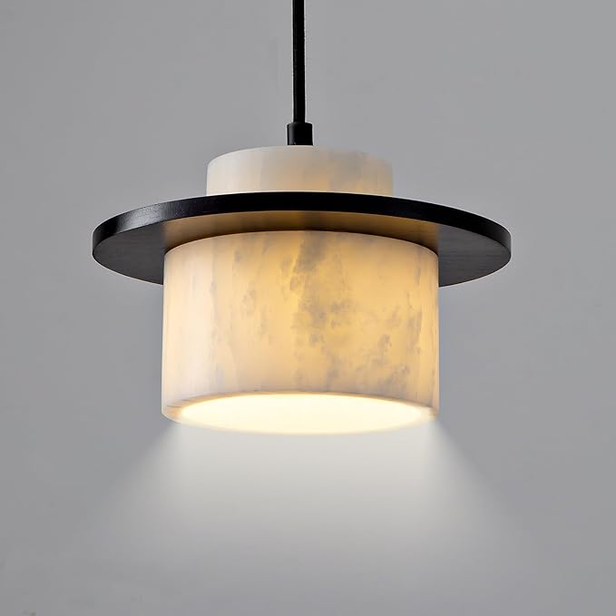 Japanese Wabi Sabi Pendant Light Nordic Natural Stone Chandeliers White Simple Light Fixture for Reading Nook Bedside Kitchen Island Hallway
